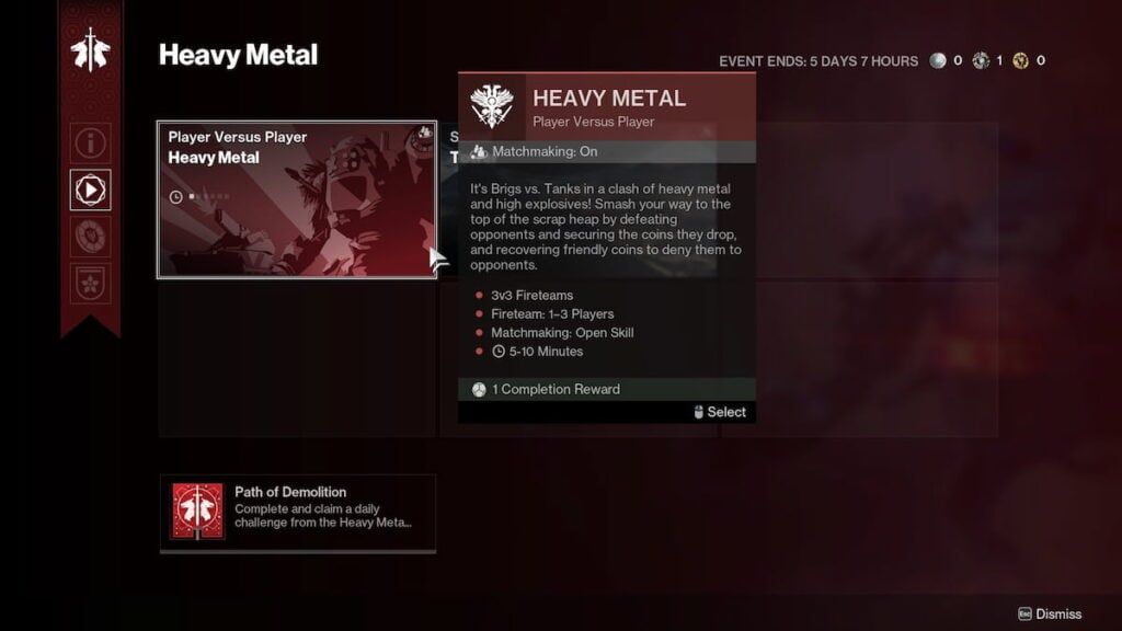 Heavy Metal mode in Destiny 2