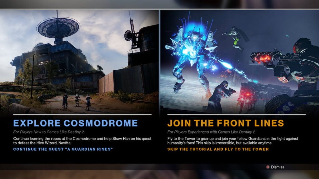 New player choice in Destiny 2