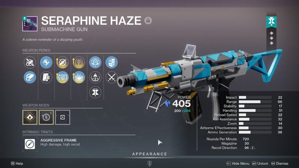 Seraphine Haze roll in Destiny 2
