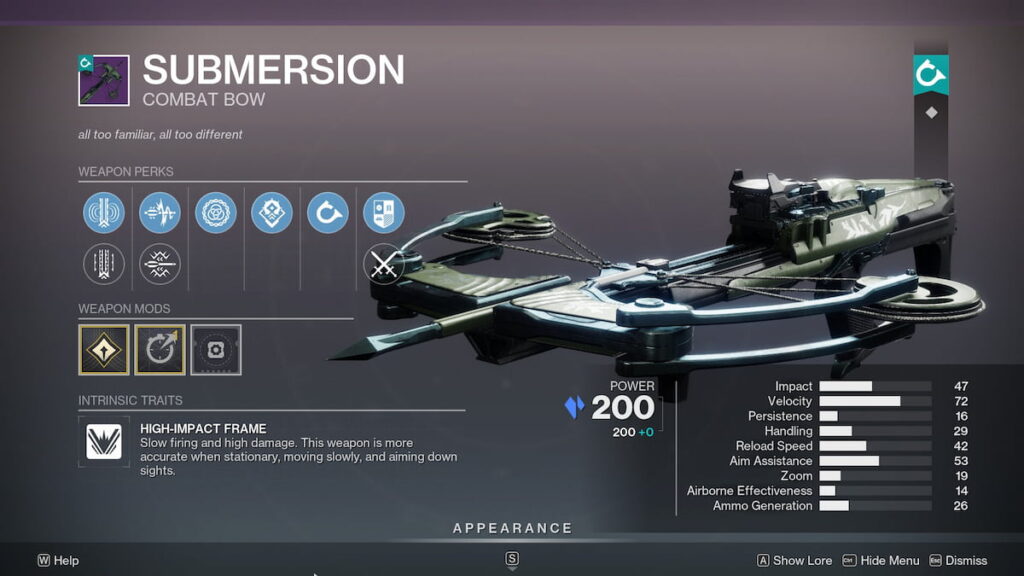 Submersion roll in Destiny 2