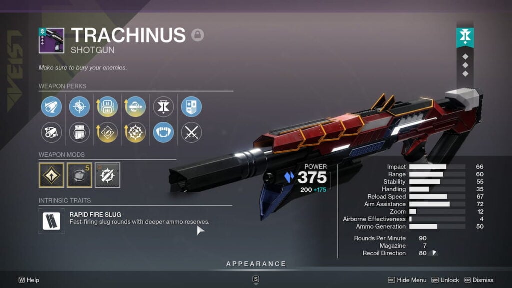 Trachinus roll in Destiny 2