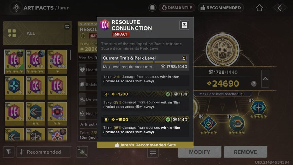 Resolute Conjunction Artifact in Destiny: Rising