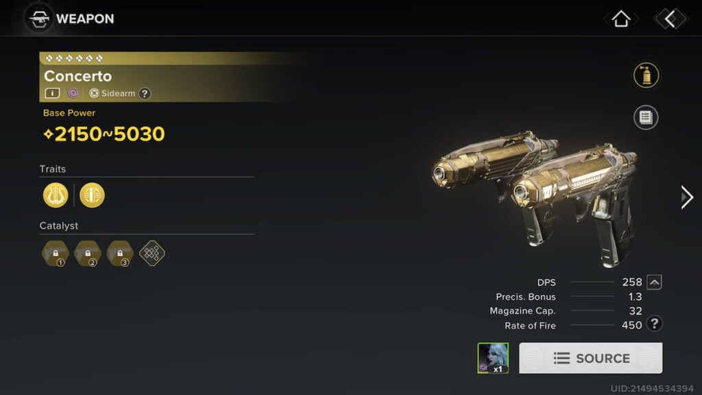 Concerto Exotic in Destiny Rising