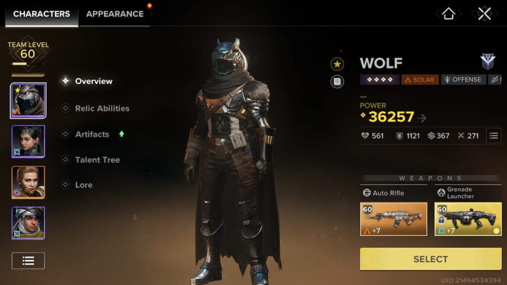 Wolf in Destiny Rising