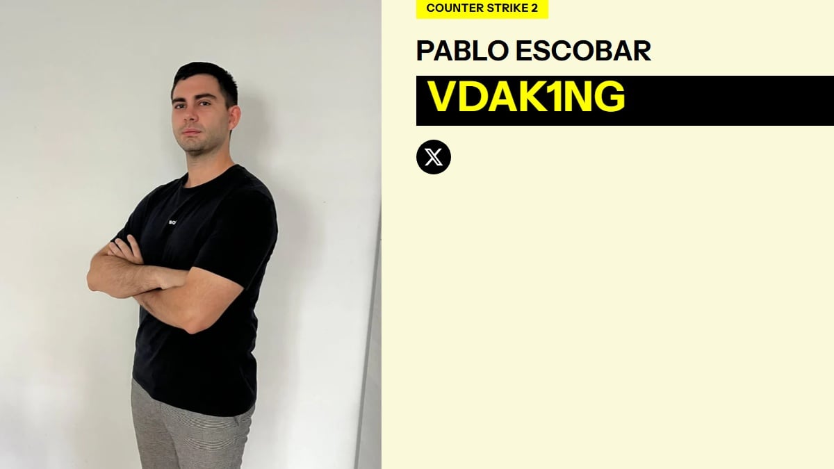a photo of Pablo Escobar, CS2 Data Analyst for Team Vitality