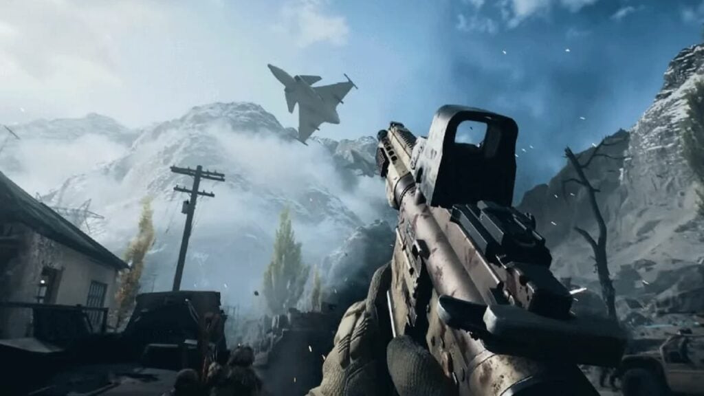 A vehicular scene from Battlefield 6's combat zone