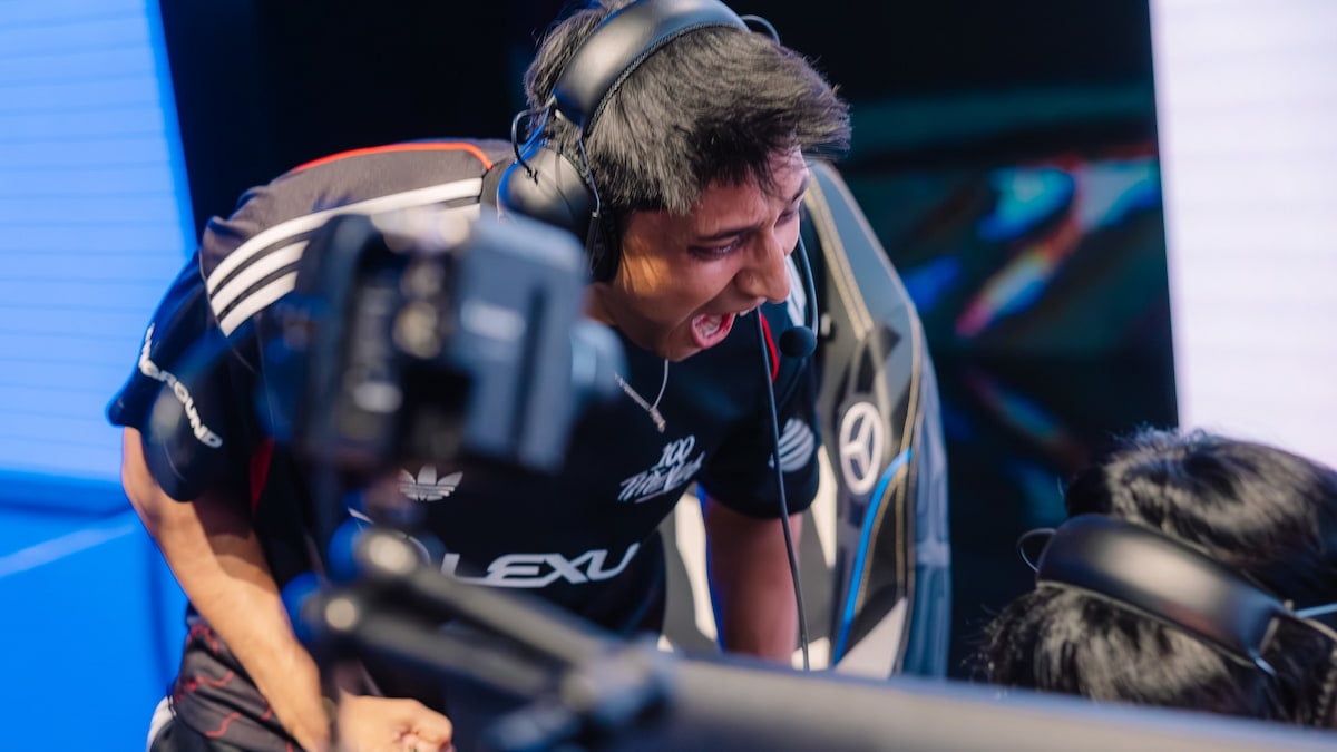 Dhokla of 100 Thieves competes at League of Legends Worlds 2025 Swiss Stage on October 15, 2025 in Beijing, China.