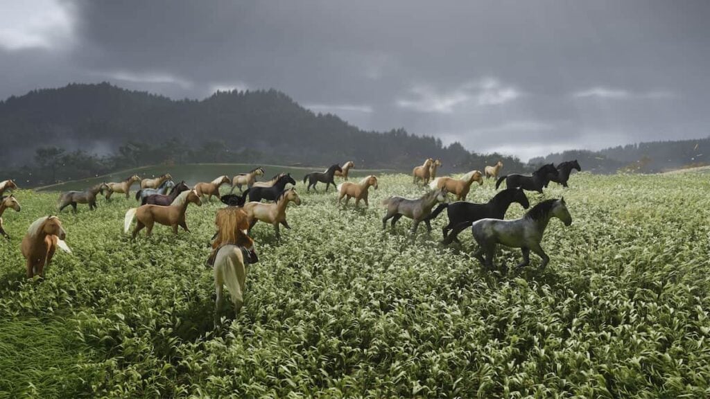 Picture showing the Old Trail quest Horses in Ghost of Yotei.