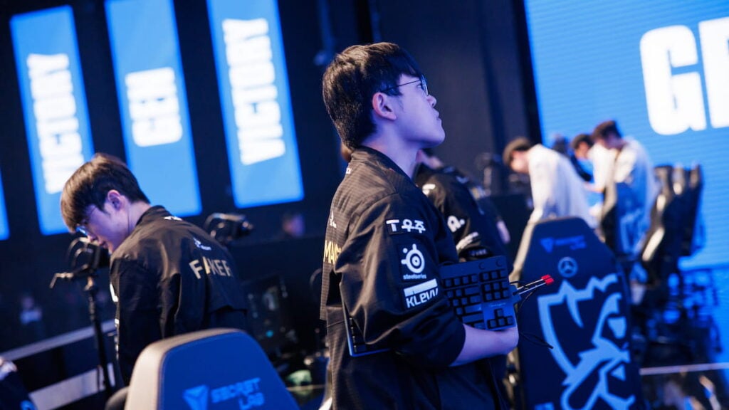 Gumayusi of T1 competes at League of Legends Worlds 2025 Swiss Stage on October 18, 2025 in Beijing, China.