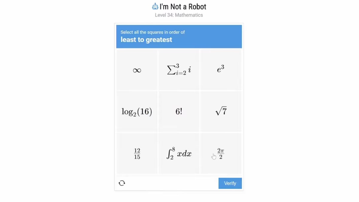 How to beat I'm Not a Robot level 34 - Select all the squares in order of least to greatest