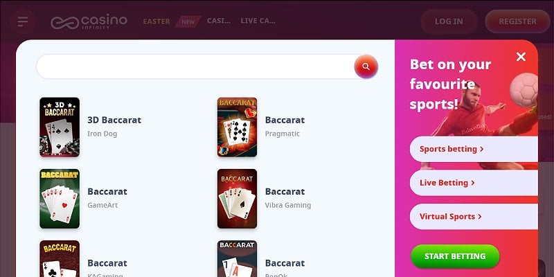 Casino Infinity Casino CA - Baccarat