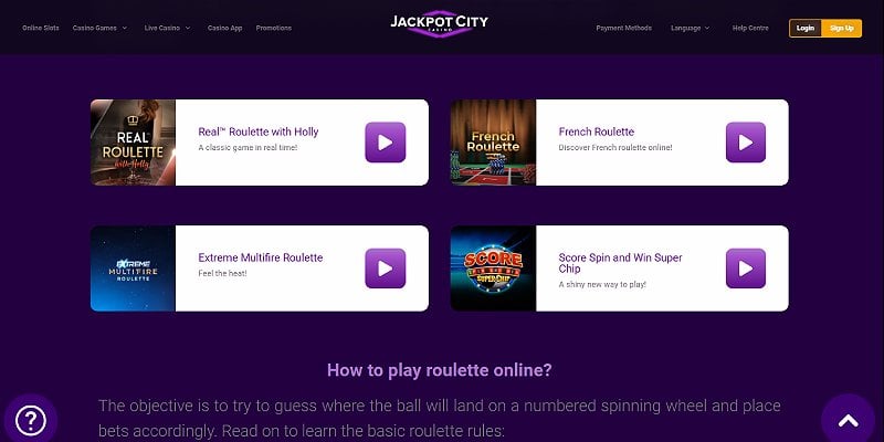 Jackpot City Casino CA - Roulette
