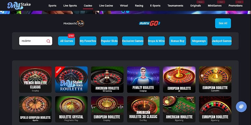 MyStake Casino USA - Roulette