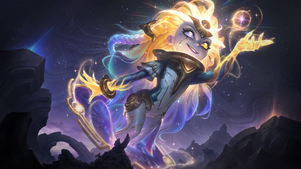Picture showing Prestige Eternal Aspect Zoe skin in League of Legends.
