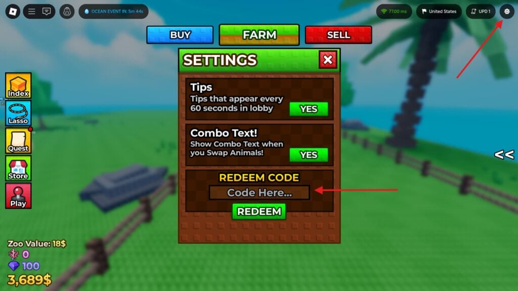 Raise Animals Code redeem page
