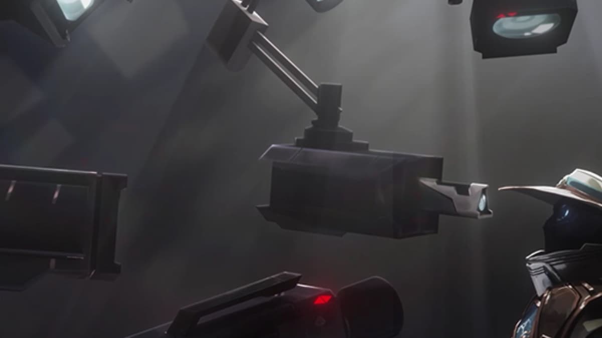 Cypher being interogated by cameras, VALORANT trailer