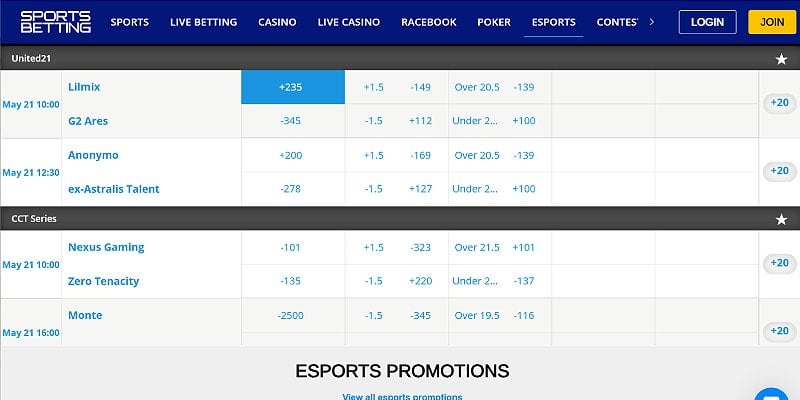 SportsBetting Sports US - eSports