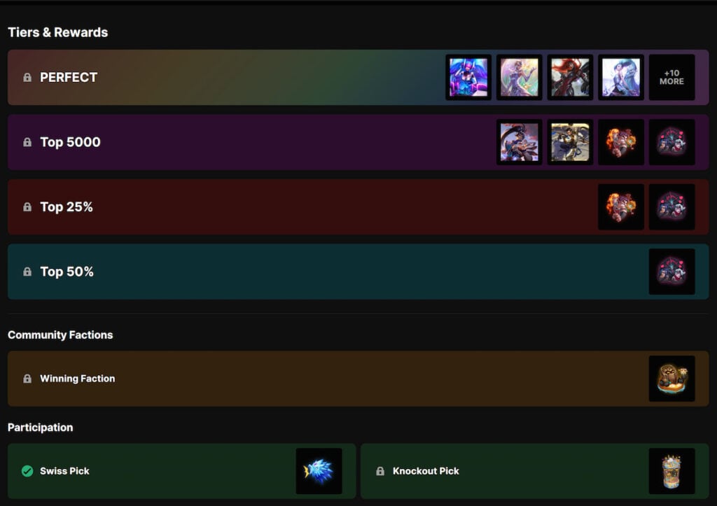 Picture showing Worlds 2025 Pick'Em rewards.