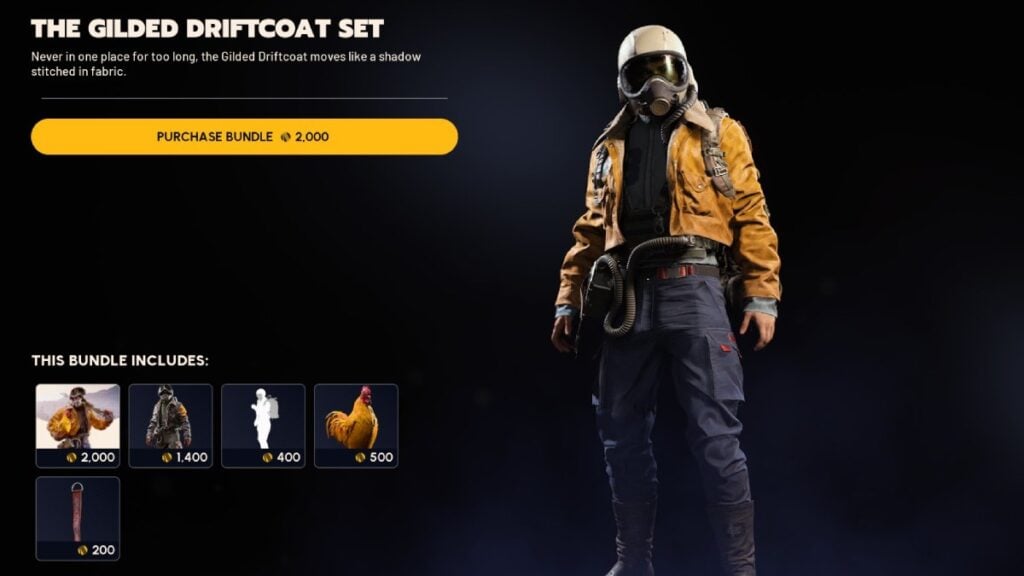 Conjunto de abrigo flotante dorado en ARC Raiders