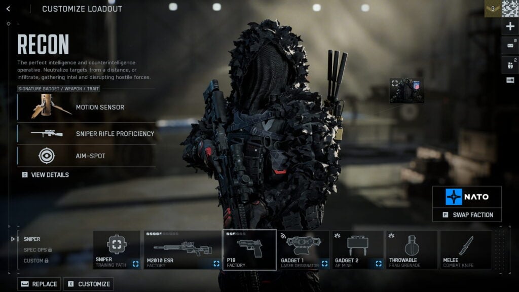 Battlefield 6 Phantom Edition Recon class from NATO faction