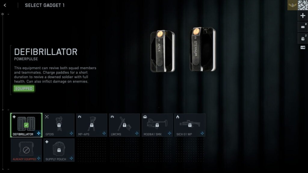 Battlefield 6 Support class gadgets, featuring Defibrillator