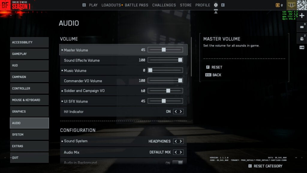Battlefield REDSEC best settings for audio