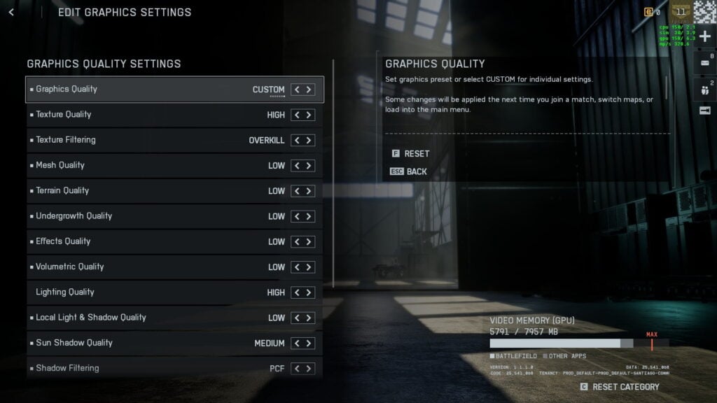 Battlefield REDSEC best settings for graphics quality