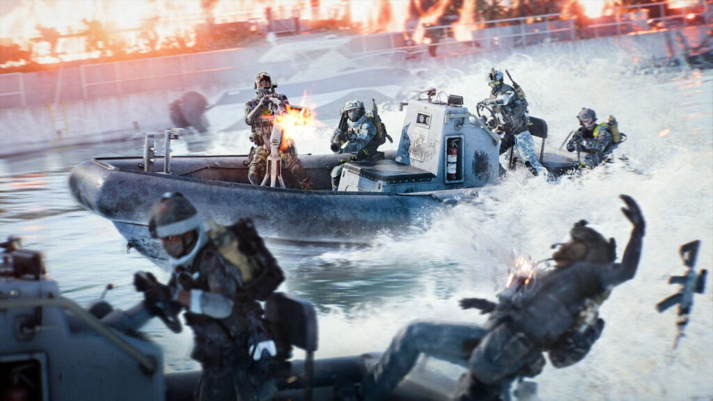 Soldiers engage in sea combat on Battlefield REDSEC