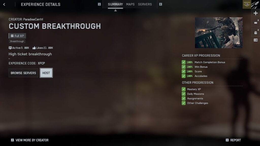 Modo avance personalizado en Battlefield 6