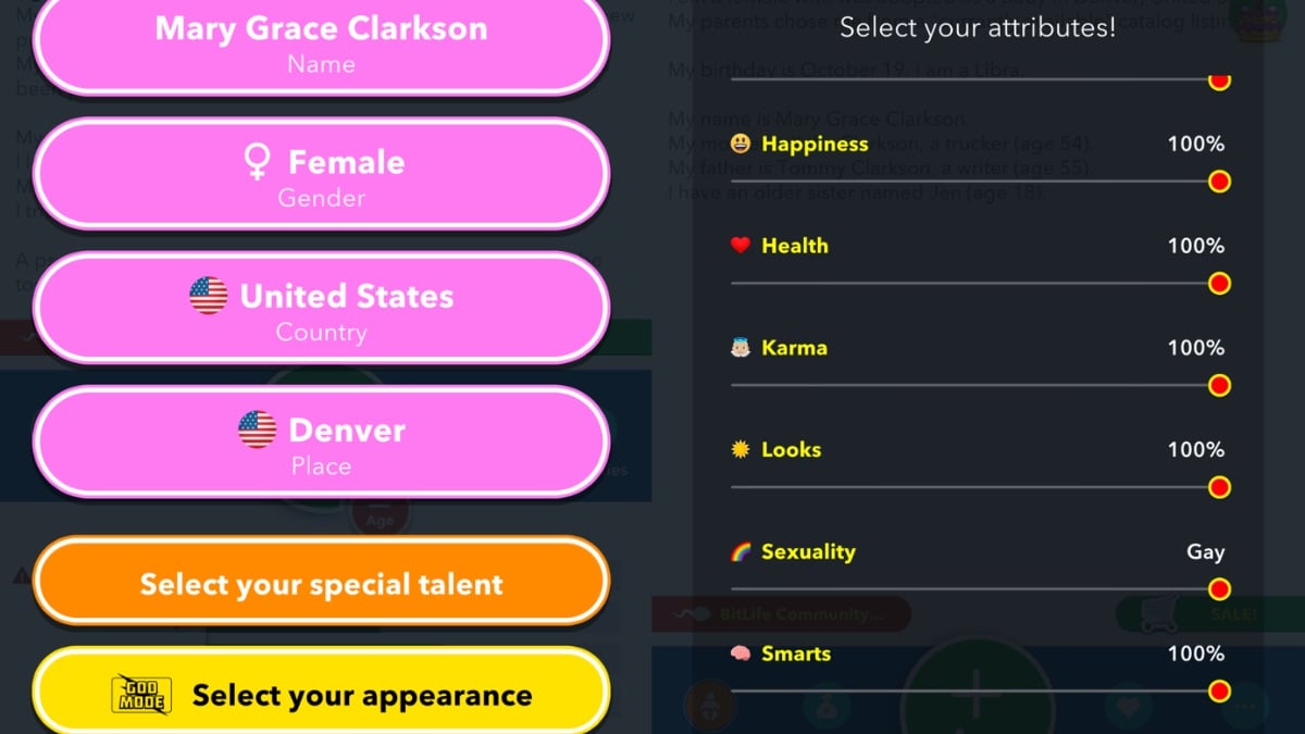 Bitlife Scarytale Challenge Creation