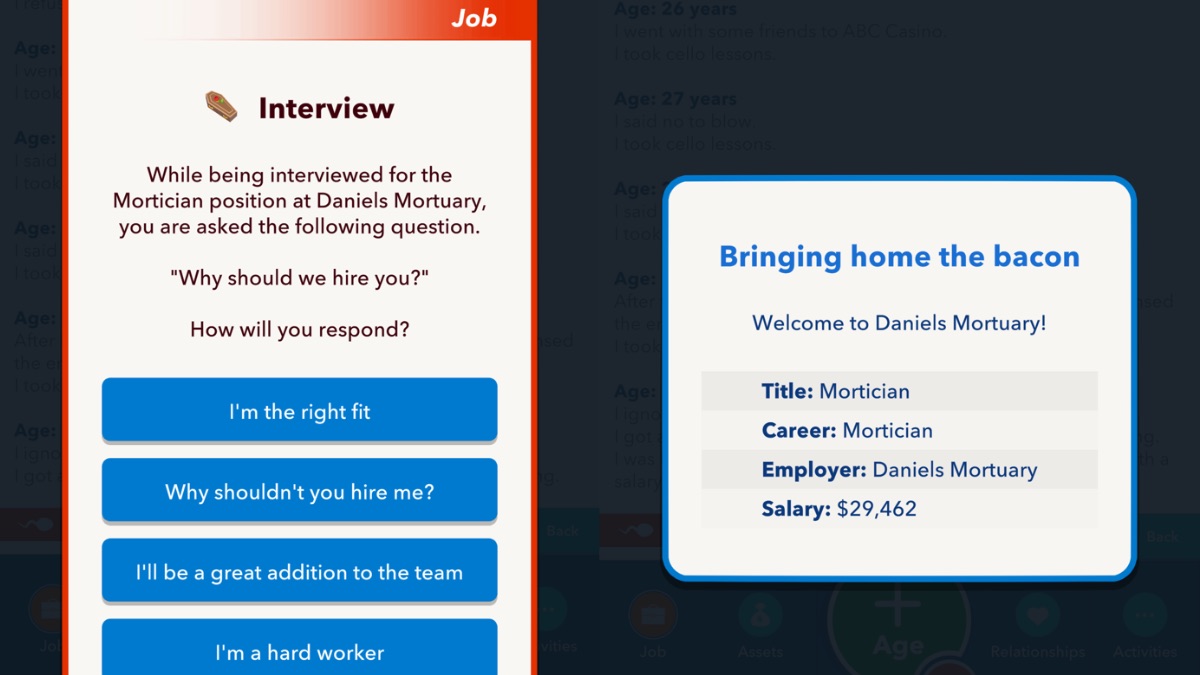 bitlife woeful wednesday interview