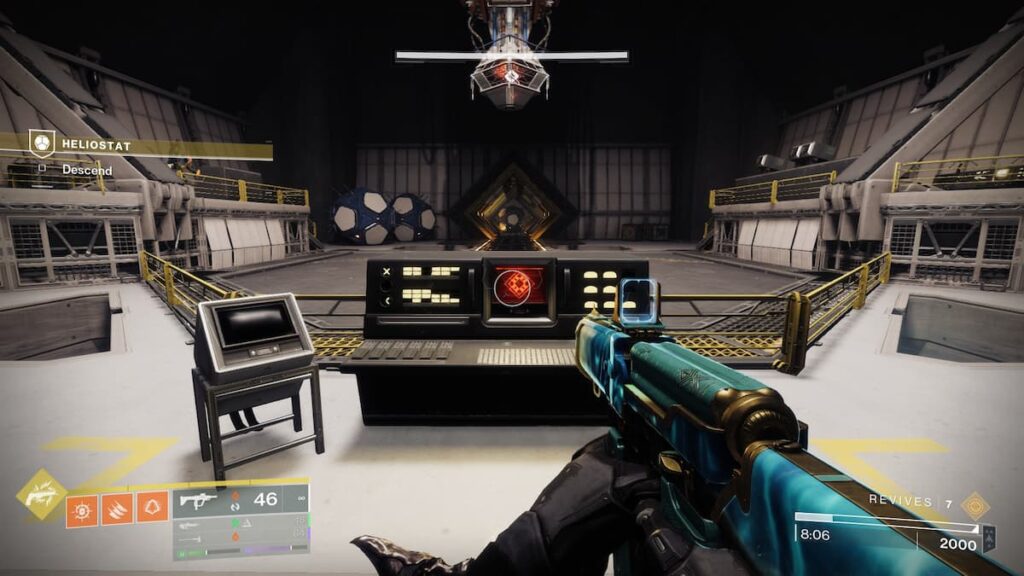 Red terminal with a symbol in Destiny 2 Heliostat