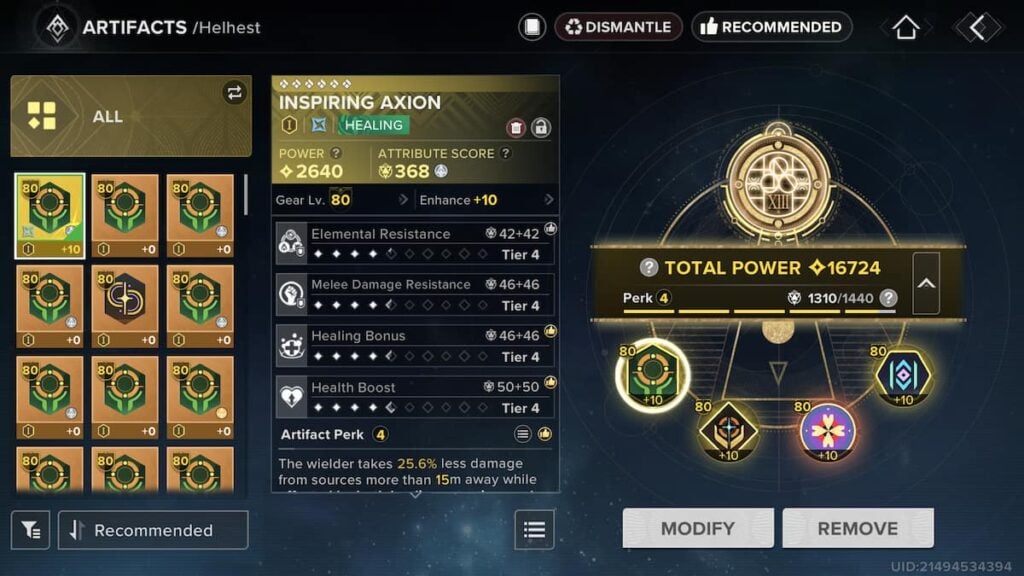Helhest Artifact loadout in Destiny: Rising