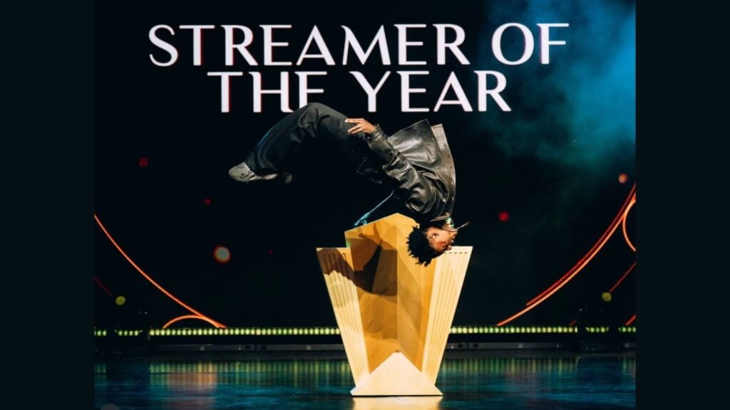 IShowSpeed performs a backflip after winning the Streamer of the Year award at The Streamer Awards 2024.