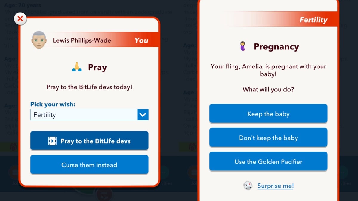 pray to the devs bitlife