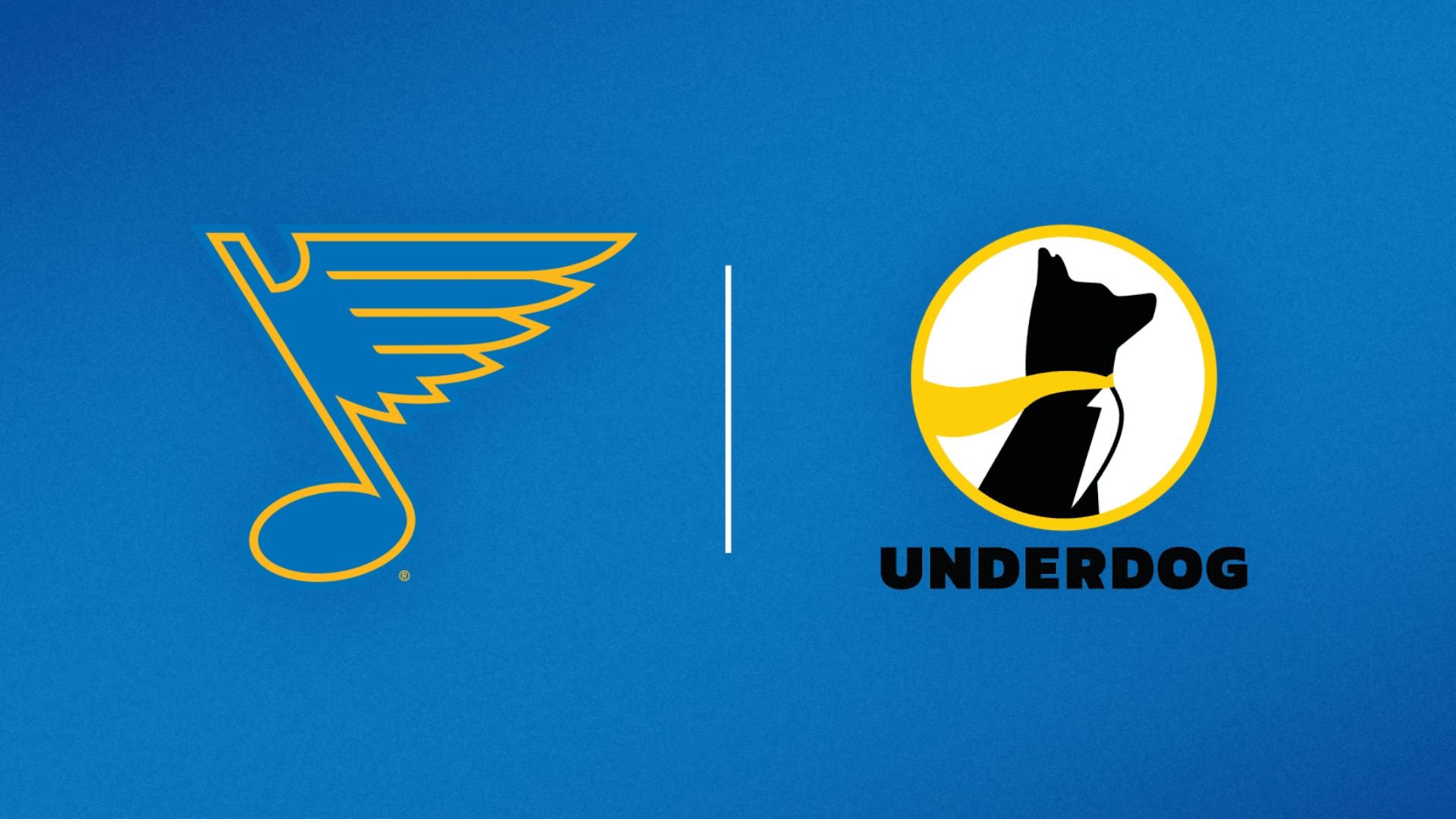 St. Louis Blues and Underdog logos in key image for their partnership