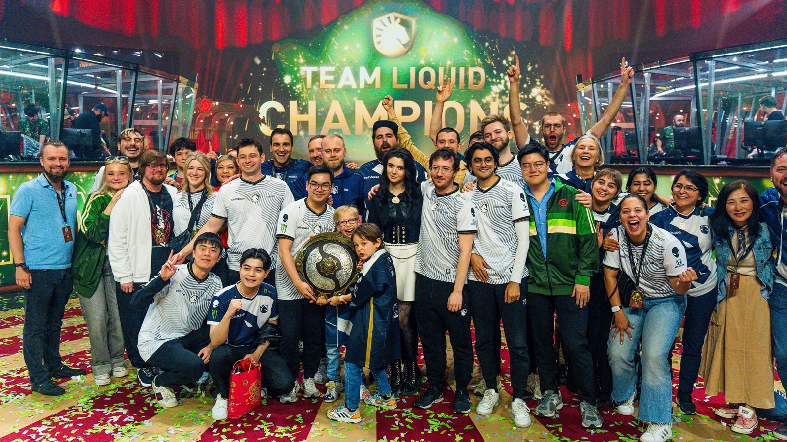Photo of Team Liquid after winning TI 2024.