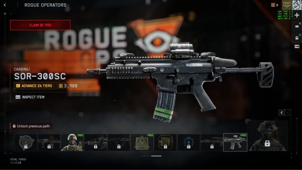 the SOR-300C in Battlefield 6 season 1 Battle Pass