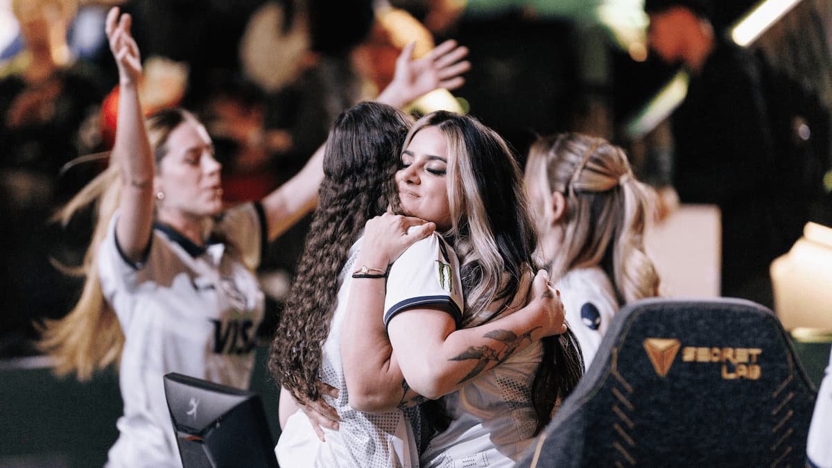 Team Liquid Brazil react onstage at the 2025 VALORANT Game Changers Championship, held at LoL Park Arena in Seoul, South Korea, on November 29, 2025.