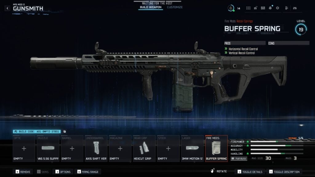 una compilación M15 Mod 0 en Black Ops 7