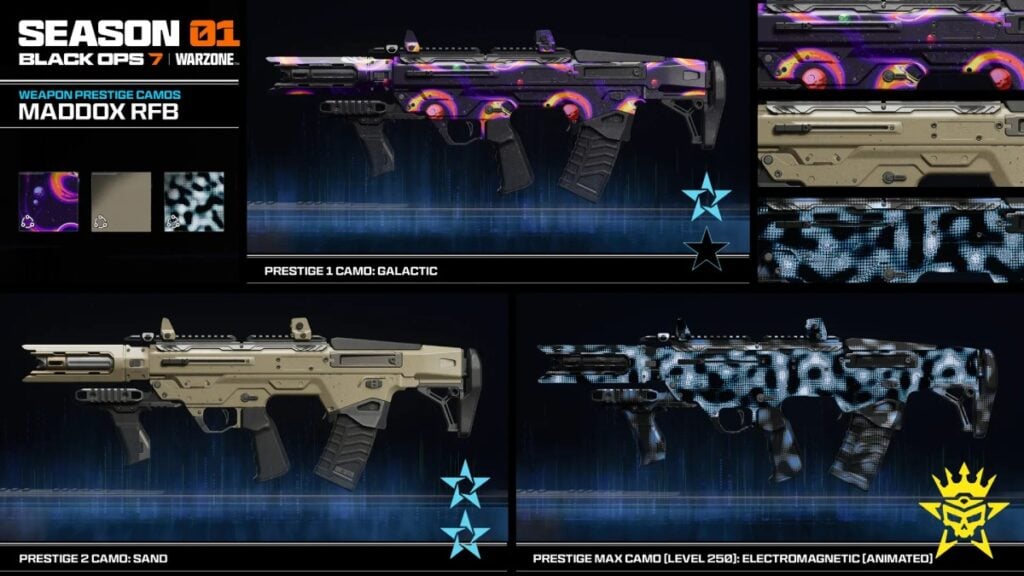 Maddox RFB Prestige Camos in Black Ops 7