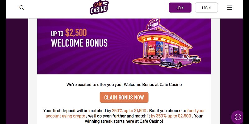 Cafe Casino Welcome Bonus