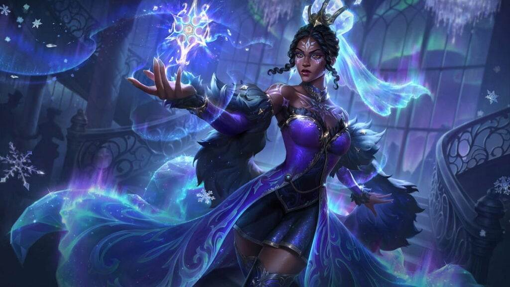 Picture showing Prestige Winterblessed Mel skin in League of Legends.