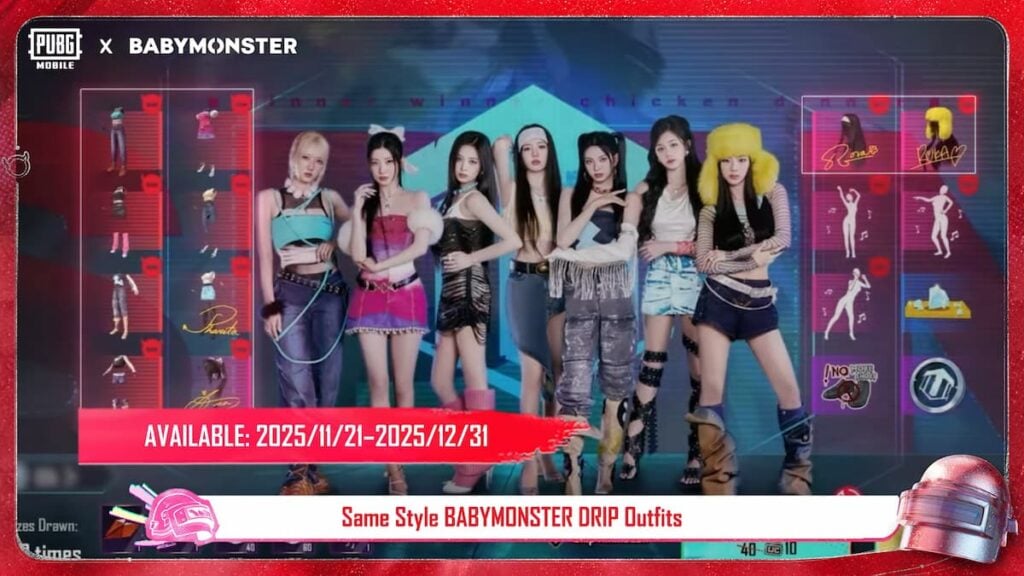 Lucky Spin page for the BABYMONSTER event in a PUBG Mobile