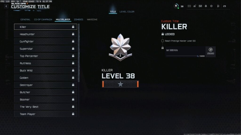 Prestige Titles in Black Ops 7