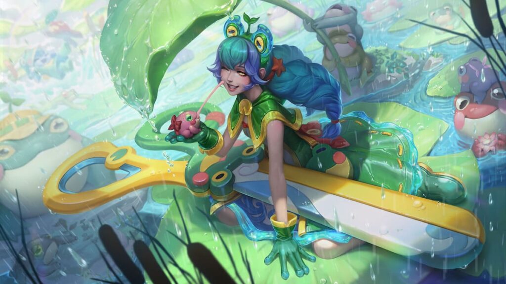 Picture showing Rain Shepherd Gwen in League of Legends.