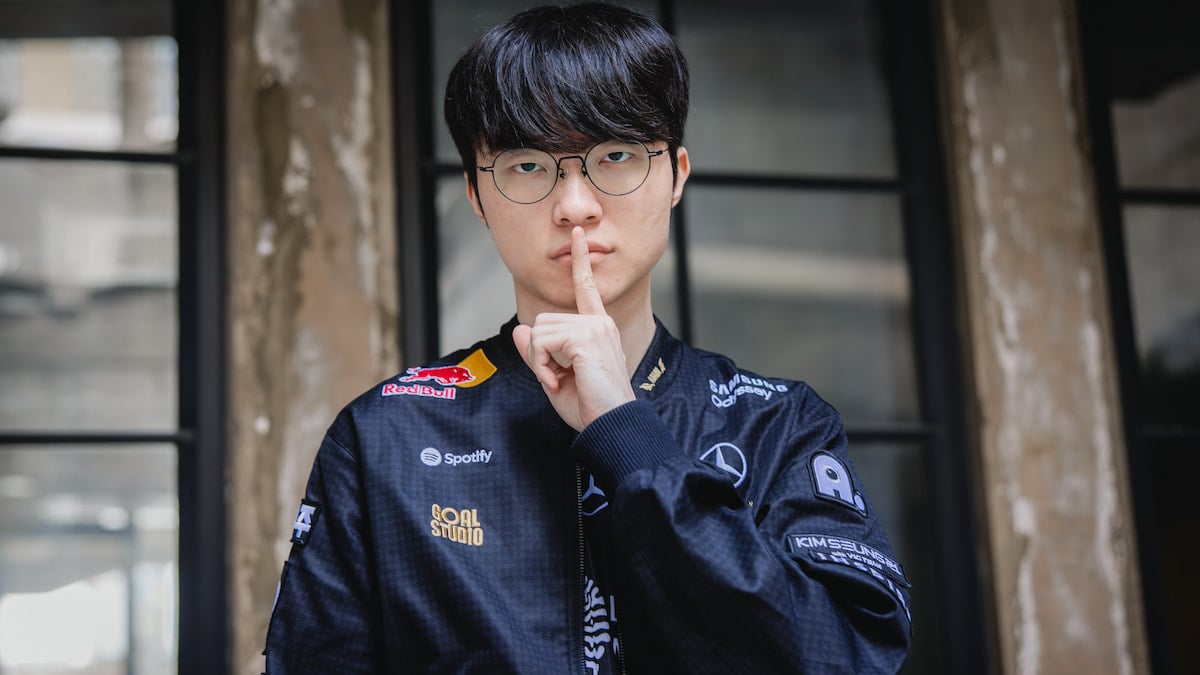 Faker of T1 at League of Legends Worlds 2025 Quarterfinal Features on October 27, 2025 in Shanghai, China.