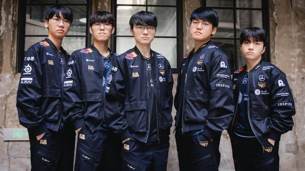 T1 at League of Legends Worlds 2025 Quarterfinal Features on October 27, 2025 in Shanghai, China.