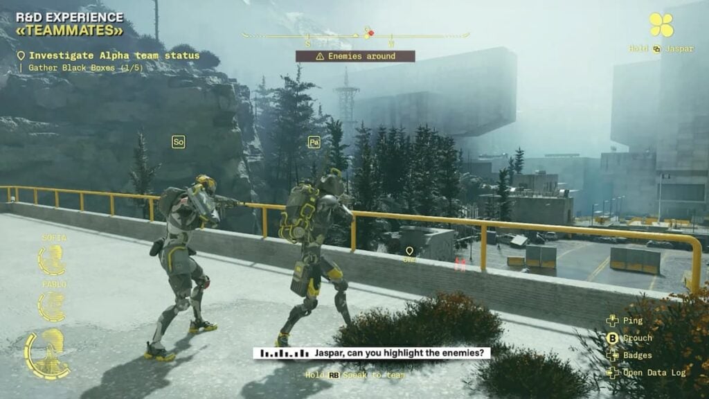 Teammates Ubisoft snap of Sofia and Pablo in a mission with Jasper helping
