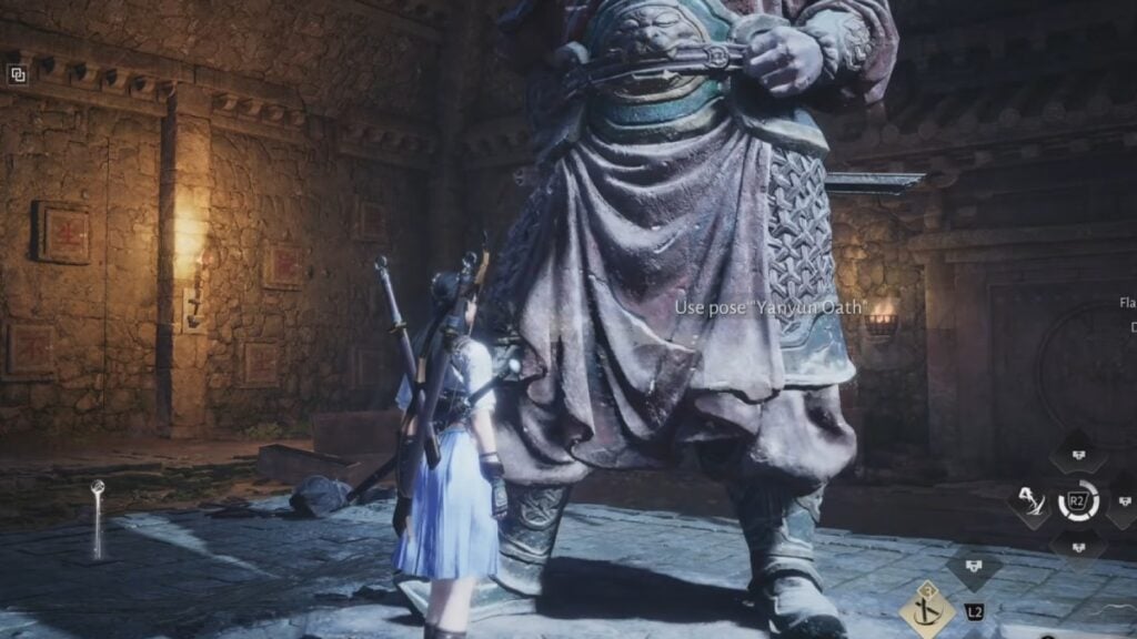 el mensaje para usar la posición Wall Puzzle Yanyum Oath en Where Winds Meet